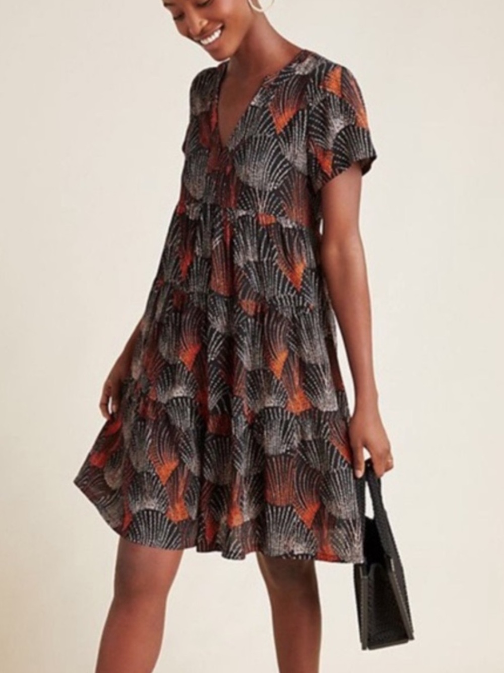 BOGO! Anthropologie Maeve Harper Tiered Tunic Dress Black Small